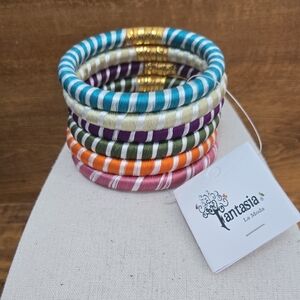 Silk Thread Bangle Bracelet Set New With Tags